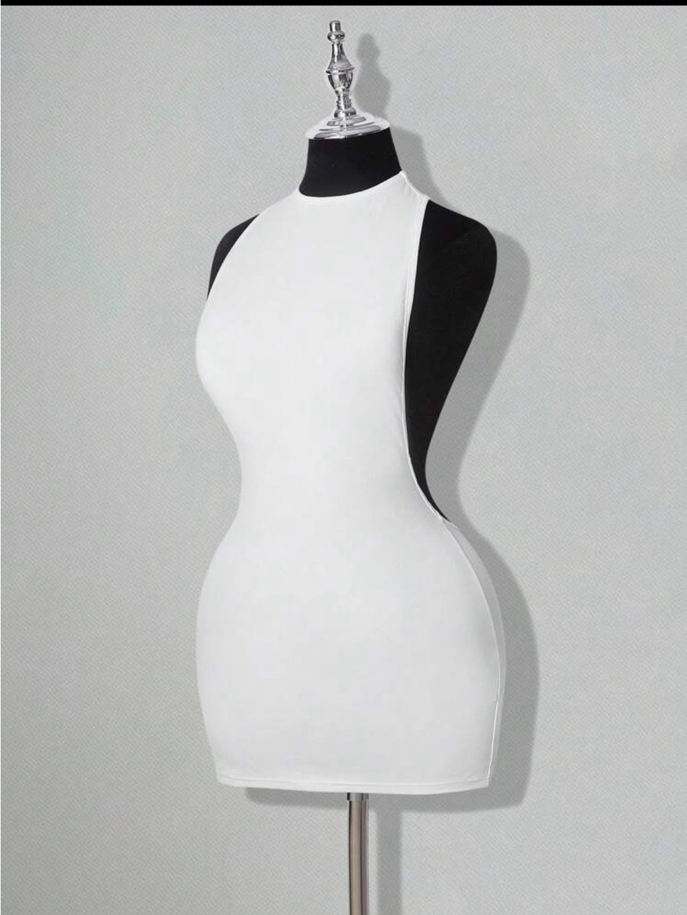 White Halter Cutout Bodycon Dress